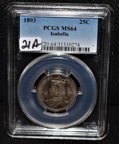 SCARCE 1893 ISABELLA COMMEMORATIVE QTR PCGS MS64