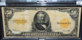 RARE $50 GOLD COIN NOTE SERIES 1922 LARGE SIZE