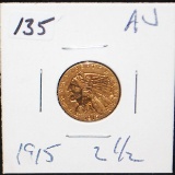 1915 $2 1/2 INDIAN GOLD COIN FROM SAFE DEPOSIT