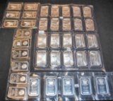 COLLECTION OF 36 VARIOUS 1 OZ 999 SILVER INGOTS