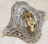 1CT CITRINE 925 STERLING SILVER RING