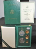 THE PHILADELPHIA 5-COIN PROOF GOLD & SILVER SET