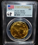 2014 $50 GOLD BUFFALO - PCGS MS70 1ST STRIKE