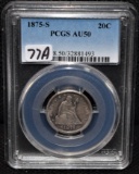 RARE 1875-S 20 CENT PIECE - PCGS AU50