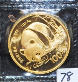 SCARCE 1987 1 OZ GOLD CHINESE PANDA  