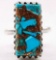 COPPER ARIZONA TURQUOISE STERLING SILVER RING