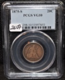 SCARCE 1875-S SEATED LIBERTY 20 CENT - PCGS VG10