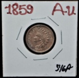 SCARCE 1859 INDIAN HEAD CENT FROM SAFE DEPOSIT