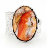 SPINY OYSTER TURQUOISE STERLING SILVER RING