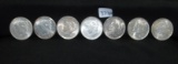 7 MIXED DATE PEACE DOLLARS FROM SAFE DEPOSIT