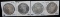 4 HIGH GRADE 1878-S MORGAN DOLLARS