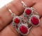 3CT MINED RUBY EARRING SET IN STERLING SILVER