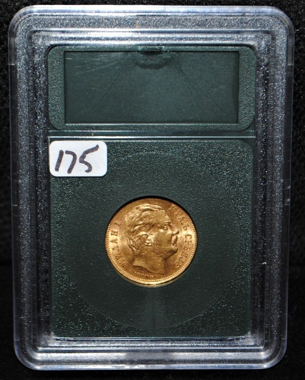 SCARCE BU1882 "SERBIA" 20 DENARA GOLD COIN