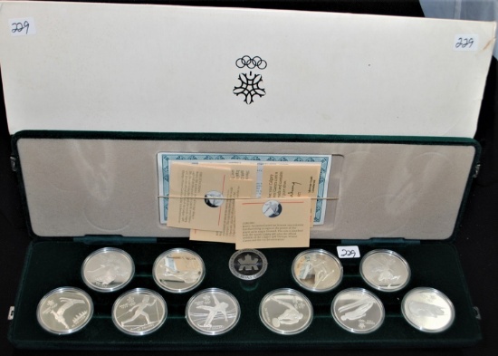 1988 OLYMPIC 10 COIN "PROOF" SILVER SET