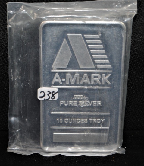 A-MARK 10 TROY OZ .999 FINE SILVER BAR