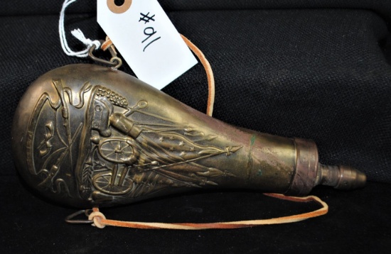 REPLICA BLACK POWDER BRASS FLASK