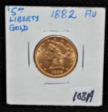 SCARCE 1882 $5 LIBERTY GOLD COIN
