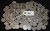 124 MIXED DATE & MINT FRANKLIN HALF DOLLARS