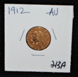 SCARCE 1912 $2 1/2 INDIAN HEAD GOLD COIN