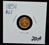 SCARCE 1851 TYPE 1 $1 GOLD COIN