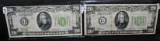TWO $20 FEDERAL RESERVE NOTES SERIES 1934