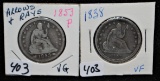 1838 & 1853 SEATED QUARTERS FROM SAFE DEPOSIT