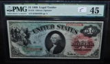 RARE $1 LEGAL TENDER NOTE - SERIES 1869 PMG 45