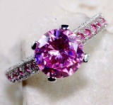 2CT PINK SAPPHIRE STERLING SILVER RING