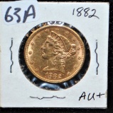 SCARCE 1882 $5 LIBERTY GOLD COIN FROM SAFE DEPOSIT