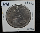 RARE 1860-0 SEATED DOLLAR FROM SAFE DEPOSIT