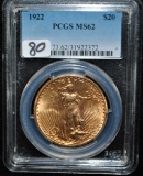 SCARCE 1922 SAINT GAUDENS GOLD COIN - PCGS MS62