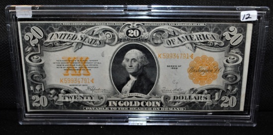 $20 CHOICE XF-AU GOLD CERTIFICATE LARGE SIZE 1922