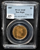 RARE 1807 DRAPED BUST RIGHT $5 GOLD COIN PCGS XF45