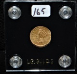 1865 (CIVIL WAR ERA) XF $1 LARGE INDIAN GOLD COIN