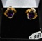 BEAUTIFUL 7CTTW AMETHYST & DIAMOND 18K EARRINGS