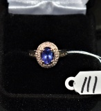 LADIES 1.57CTTW TANZANITE & DIAMOND 14K GOLD RING