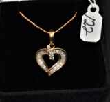 LADIES 1.06CTTW DIAMOND HEART 14K GOLD PENDANT