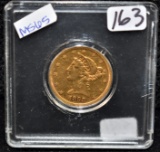 SCARCE 1898-S $5 LIBERTY GOLD COIN