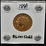 1911-S $5 GOLD XF/AU COIN FROM SAFE DEPOSIT