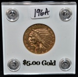 SCARCE 1914-S $5 XF/AU INDIAN HEAD GOLD COIN