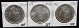 3 HIGH GRADE PRE 1904 MORGAN DOLLARS