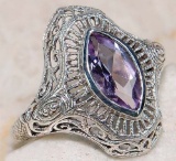 2CT Amethyst 925 Sterling Silver Victorian Style