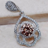 2CT Padparadscha Sapphire & Topaz pendant