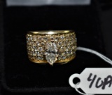 LADIES 4.32CTTW DIAMOND 14K YELLOW GOLD RING