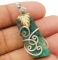 Two Tone-Moss Agate Sterling Silver Pendant