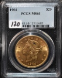 1904 $20 LIBERTY GOLD COIN PCGS MS61