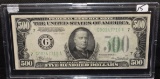 CHOICE $500.00 FEDERAL RESERVE NOTE SERIES 1934A