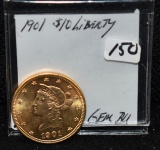 1901 GEM BU+ $10 LIBERTY GOLD FROM SAFE DEPOSIT