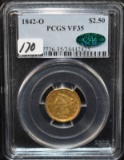 SCARCE 1842-O $2 1/2 LIBERTY GOLD COIN PCGS VF35