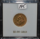 1896-S $5 LIBERTY HALF EAGLE GOLD COIN